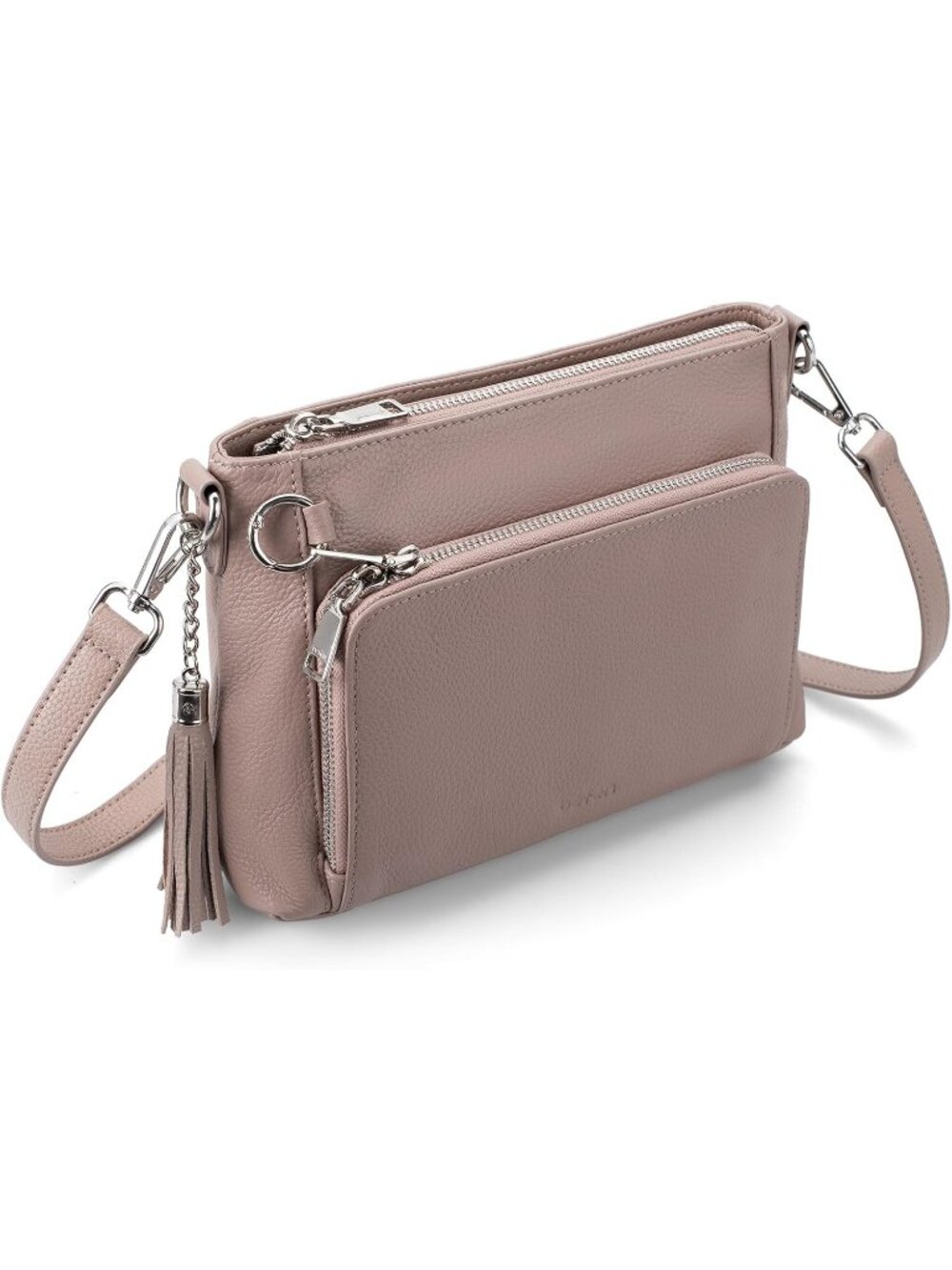 👜Women's Pink Genuine Leather Anti Theft RFID Crossbody Bag Wallet Purse